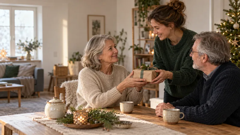 KI-Symbolbild: Eine Familie freut sich über ein persönliches Weihnachtsgeschenk.